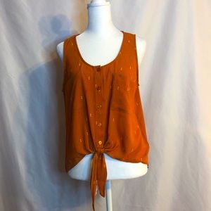 NWOT burnt orange tie top